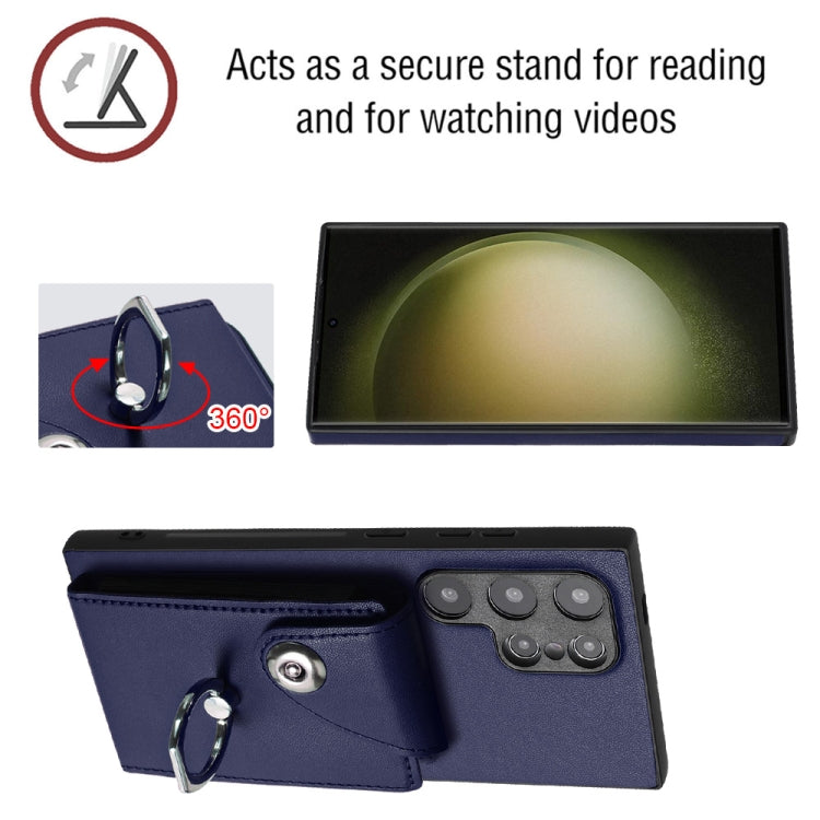 Organ Card Bag Ring Holder PU Phone Case, For Samsung Galaxy S24 Ultra 5G, For Samsung Galaxy S24+ 5G, For Samsung Galaxy S24 5G, For Samsung Galaxy A15 4G, For Samsung Galaxy A05, For Samsung Galaxy A05s 4G, For Samsung Galaxy A25 5G Global           ...