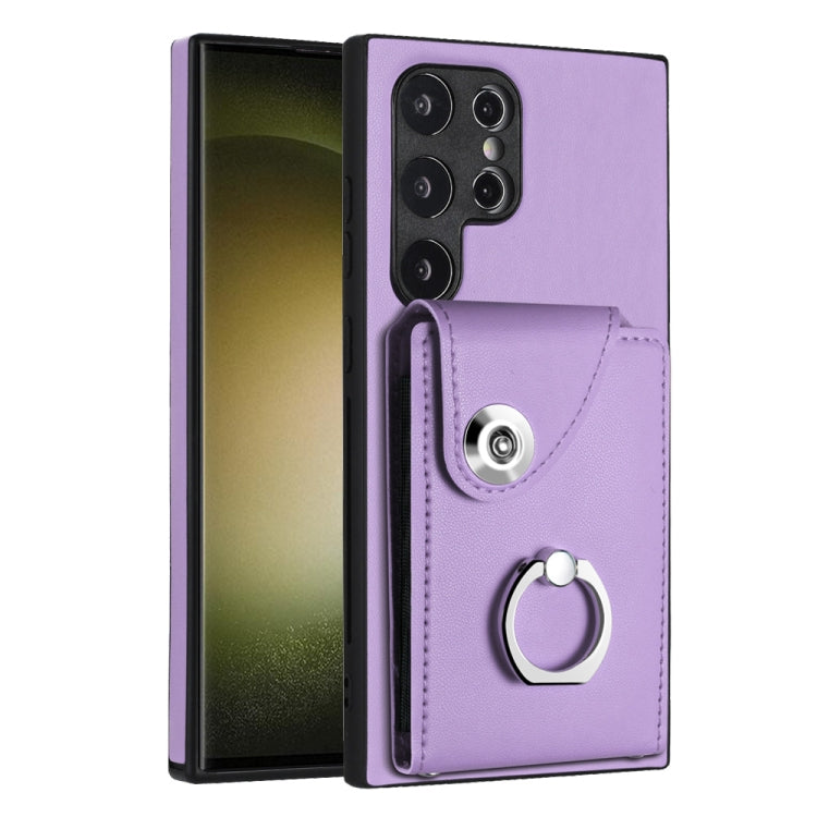 Organ Card Bag Ring Holder PU Phone Case, For Samsung Galaxy S24 Ultra 5G, For Samsung Galaxy S24+ 5G, For Samsung Galaxy S24 5G, For Samsung Galaxy A15 4G, For Samsung Galaxy A05, For Samsung Galaxy A05s 4G, For Samsung Galaxy A25 5G Global           ...