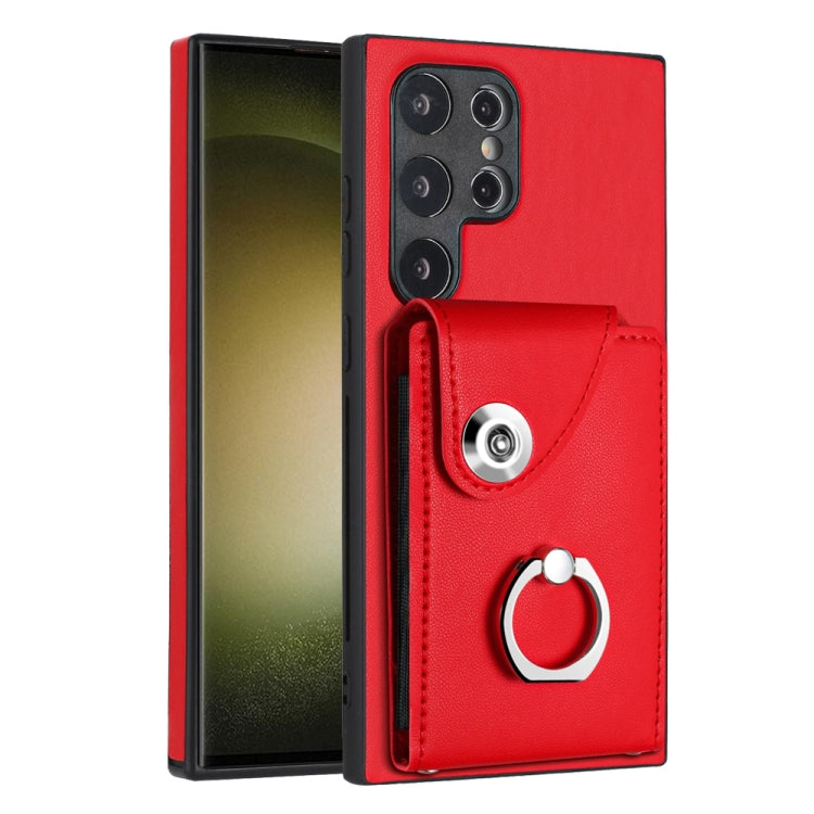 Organ Card Bag Ring Holder PU Phone Case, For Samsung Galaxy S24 Ultra 5G, For Samsung Galaxy S24+ 5G, For Samsung Galaxy S24 5G, For Samsung Galaxy A15 4G, For Samsung Galaxy A05, For Samsung Galaxy A05s 4G, For Samsung Galaxy A25 5G Global           ...