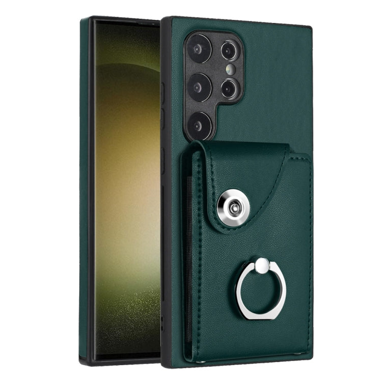 Organ Card Bag Ring Holder PU Phone Case, For Samsung Galaxy S24 Ultra 5G, For Samsung Galaxy S24+ 5G, For Samsung Galaxy S24 5G, For Samsung Galaxy A15 4G, For Samsung Galaxy A05, For Samsung Galaxy A05s 4G, For Samsung Galaxy A25 5G Global           ...