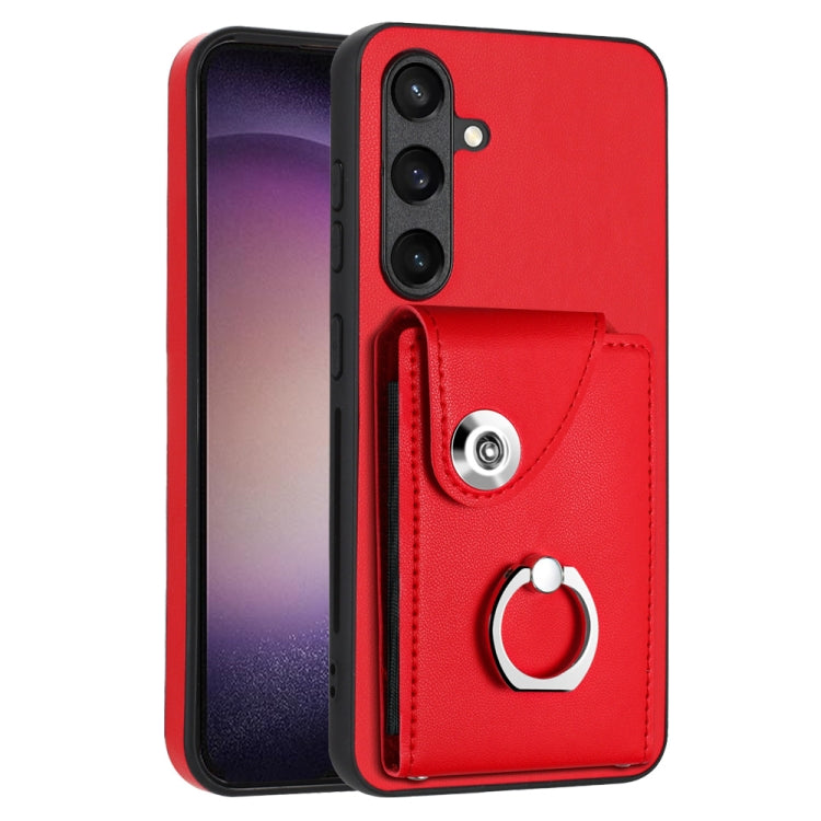 Organ Card Bag Ring Holder PU Phone Case, For Samsung Galaxy S24 Ultra 5G, For Samsung Galaxy S24+ 5G, For Samsung Galaxy S24 5G, For Samsung Galaxy A15 4G, For Samsung Galaxy A05, For Samsung Galaxy A05s 4G, For Samsung Galaxy A25 5G Global           ...