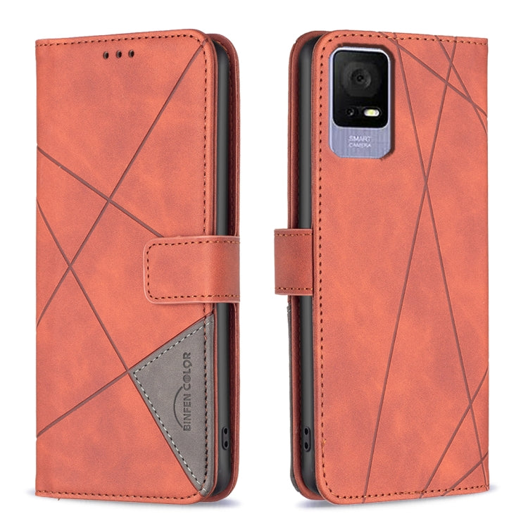 Magnetic Buckle Rhombus Texture Leather Phone Case, For TCL 50 SE, For TCL 40 NxtPaper, For TCL 40 SE, For TCL 405, For TCL 305 / 306 / 30 SE, For TCL 50 XE/50 XL 5G