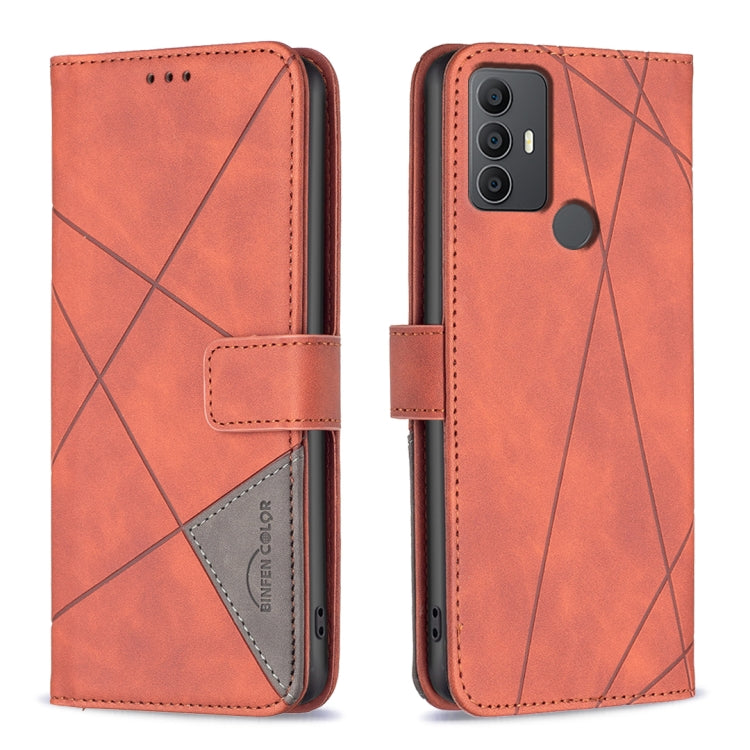 Magnetic Buckle Rhombus Texture Leather Phone Case, For TCL 50 SE, For TCL 40 NxtPaper, For TCL 40 SE, For TCL 405, For TCL 305 / 306 / 30 SE, For TCL 50 XE/50 XL 5G