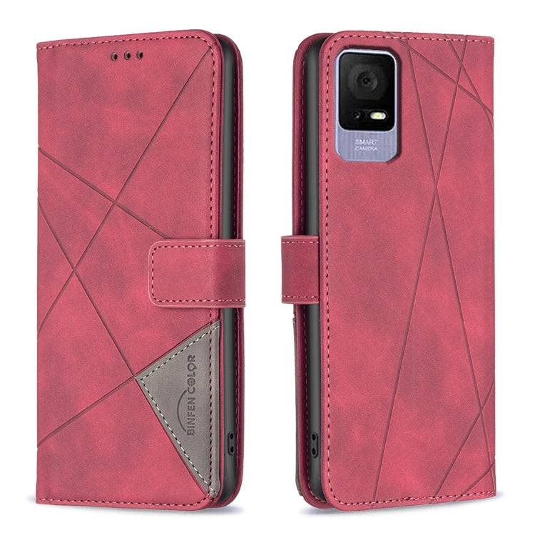 Magnetic Buckle Rhombus Texture Leather Phone Case, For TCL 50 SE, For TCL 40 NxtPaper, For TCL 40 SE, For TCL 405, For TCL 305 / 306 / 30 SE, For TCL 50 XE/50 XL 5G