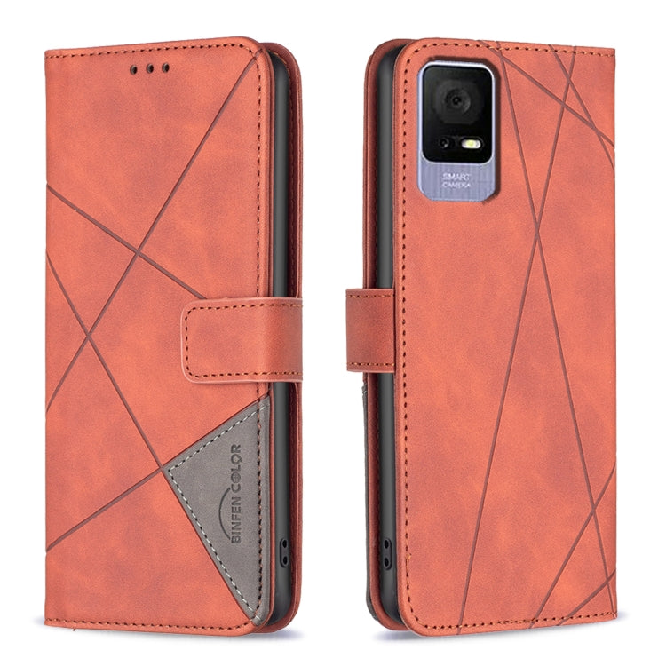 Magnetic Buckle Rhombus Texture Leather Phone Case, For TCL 50 SE, For TCL 40 NxtPaper, For TCL 40 SE, For TCL 405, For TCL 305 / 306 / 30 SE, For TCL 50 XE/50 XL 5G