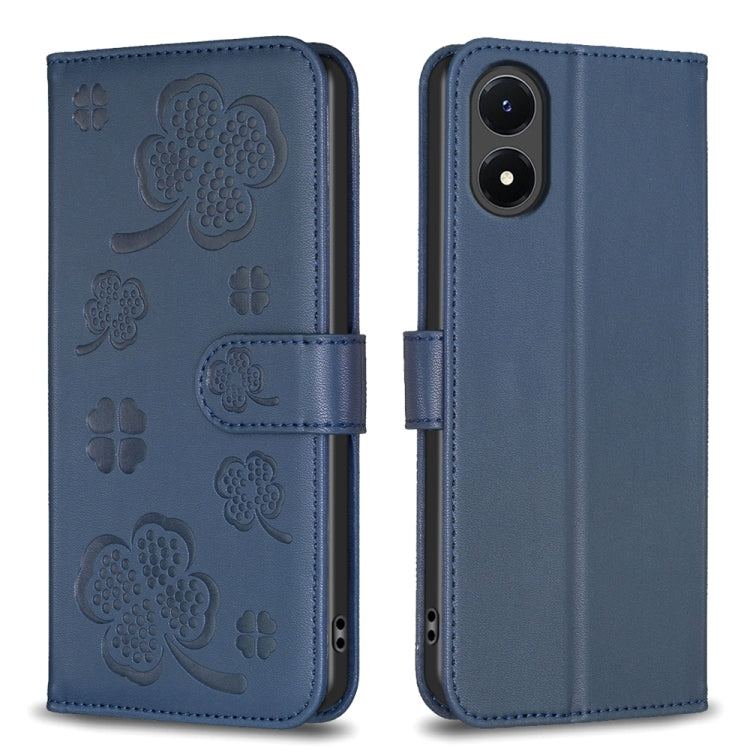 Four-leaf Embossed Leather Phone Case, For vivo Y78 5G / Y36, For vivo Y02 4G, For vivo Y35 4G / Y22s, For vivo Y02s, For vivo Y15s, For vivo Y21 / Y21s / Y33s, For vivo Y51 2020 / Y51a / Y51s, For vivo Y20
