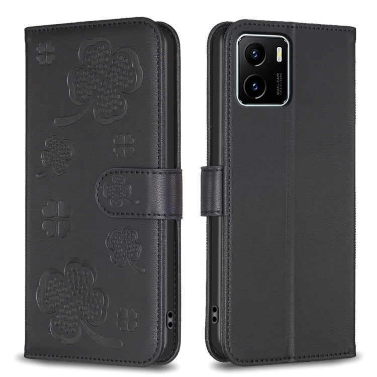 Four-leaf Embossed Leather Phone Case, For vivo Y78 5G / Y36, For vivo Y02 4G, For vivo Y35 4G / Y22s, For vivo Y02s, For vivo Y15s, For vivo Y21 / Y21s / Y33s, For vivo Y51 2020 / Y51a / Y51s, For vivo Y20