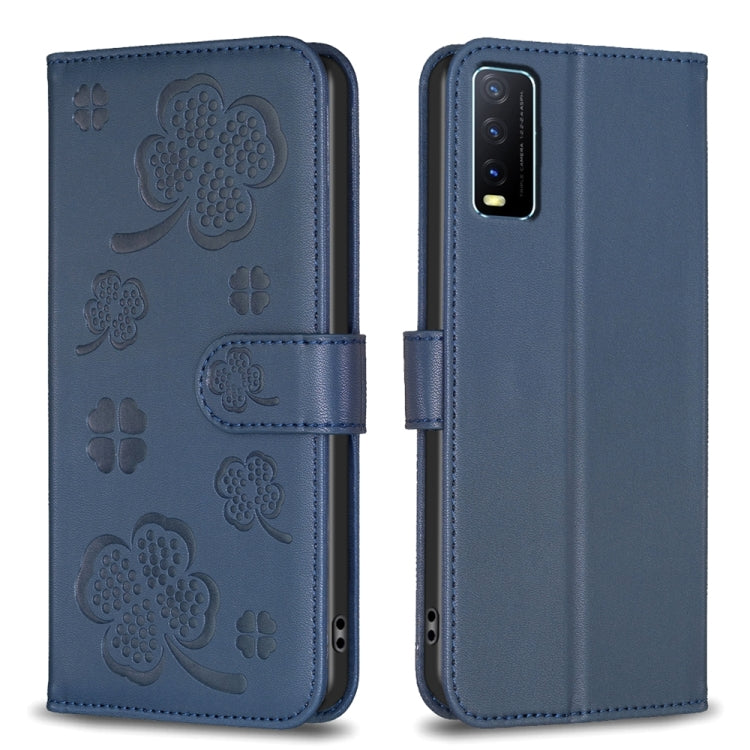 Four-leaf Embossed Leather Phone Case, For vivo Y78 5G / Y36, For vivo Y02 4G, For vivo Y35 4G / Y22s, For vivo Y02s, For vivo Y15s, For vivo Y21 / Y21s / Y33s, For vivo Y51 2020 / Y51a / Y51s, For vivo Y20