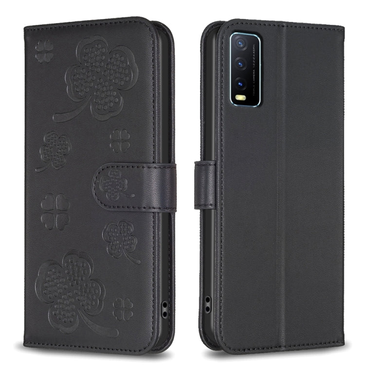 Four-leaf Embossed Leather Phone Case, For vivo Y78 5G / Y36, For vivo Y02 4G, For vivo Y35 4G / Y22s, For vivo Y02s, For vivo Y15s, For vivo Y21 / Y21s / Y33s, For vivo Y51 2020 / Y51a / Y51s, For vivo Y20