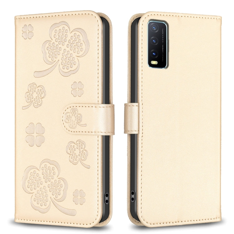 Four-leaf Embossed Leather Phone Case, For vivo Y78 5G / Y36, For vivo Y02 4G, For vivo Y35 4G / Y22s, For vivo Y02s, For vivo Y15s, For vivo Y21 / Y21s / Y33s, For vivo Y51 2020 / Y51a / Y51s, For vivo Y20