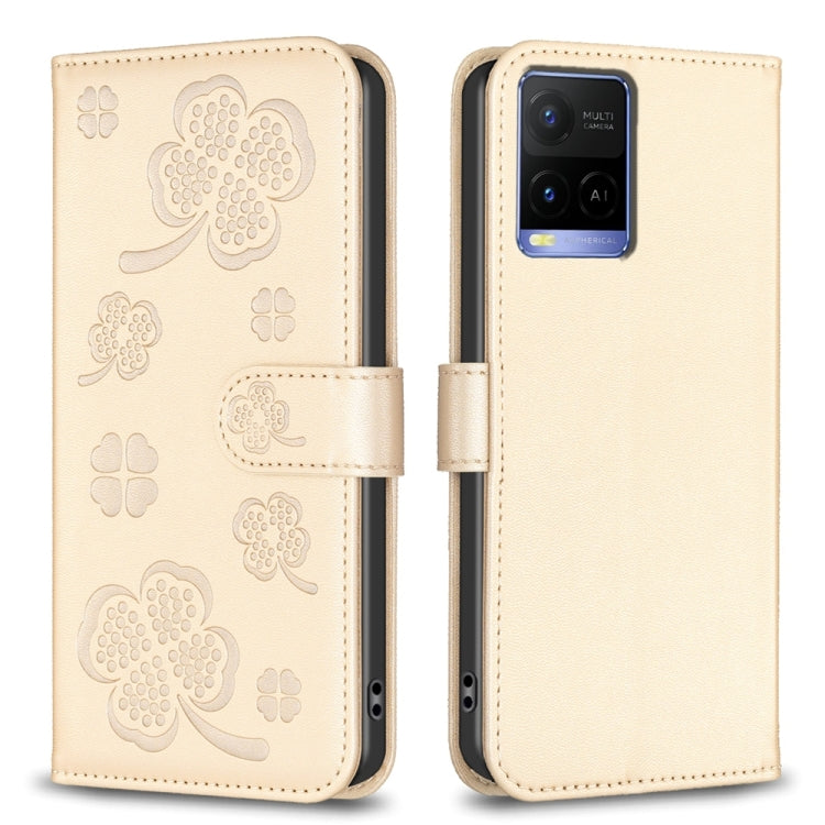 Four-leaf Embossed Leather Phone Case, For vivo Y78 5G / Y36, For vivo Y02 4G, For vivo Y35 4G / Y22s, For vivo Y02s, For vivo Y15s, For vivo Y21 / Y21s / Y33s, For vivo Y51 2020 / Y51a / Y51s, For vivo Y20