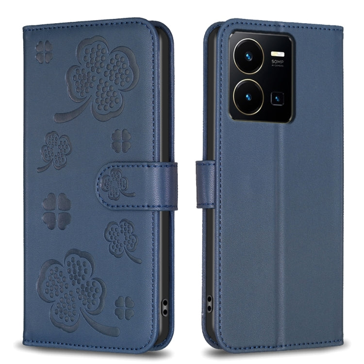 Four-leaf Embossed Leather Phone Case, For vivo Y78 5G / Y36, For vivo Y02 4G, For vivo Y35 4G / Y22s, For vivo Y02s, For vivo Y15s, For vivo Y21 / Y21s / Y33s, For vivo Y51 2020 / Y51a / Y51s, For vivo Y20