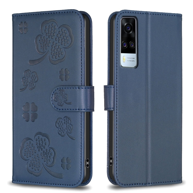 Four-leaf Embossed Leather Phone Case, For vivo Y78 5G / Y36, For vivo Y02 4G, For vivo Y35 4G / Y22s, For vivo Y02s, For vivo Y15s, For vivo Y21 / Y21s / Y33s, For vivo Y51 2020 / Y51a / Y51s, For vivo Y20