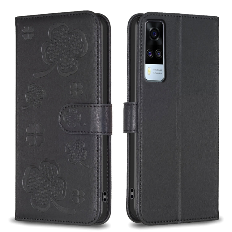 Four-leaf Embossed Leather Phone Case, For vivo Y78 5G / Y36, For vivo Y02 4G, For vivo Y35 4G / Y22s, For vivo Y02s, For vivo Y15s, For vivo Y21 / Y21s / Y33s, For vivo Y51 2020 / Y51a / Y51s, For vivo Y20