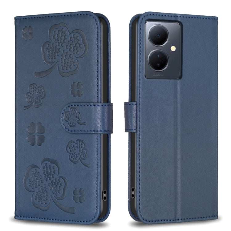 Four-leaf Embossed Leather Phone Case, For vivo Y78 5G / Y36, For vivo Y02 4G, For vivo Y35 4G / Y22s, For vivo Y02s, For vivo Y15s, For vivo Y21 / Y21s / Y33s, For vivo Y51 2020 / Y51a / Y51s, For vivo Y20