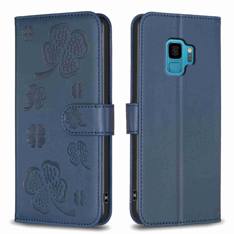 Four-leaf Embossed Leather Phone Case, For Samsung Galaxy A50, For Samsung Galaxy S10+, For Samsung Galaxy S10, For Samsung Galaxy S9+, For Samsung Galaxy S9