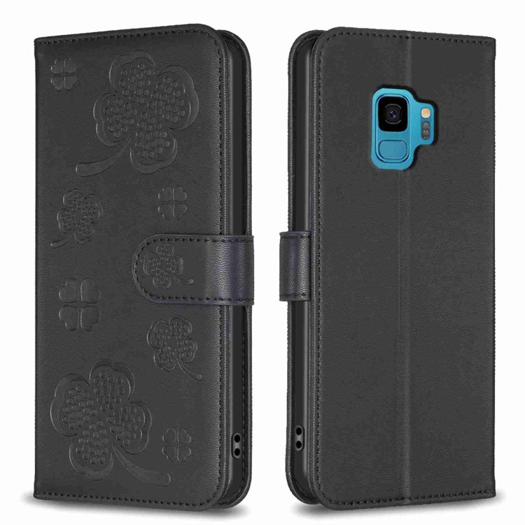 Four-leaf Embossed Leather Phone Case, For Samsung Galaxy A50, For Samsung Galaxy S10+, For Samsung Galaxy S10, For Samsung Galaxy S9+, For Samsung Galaxy S9