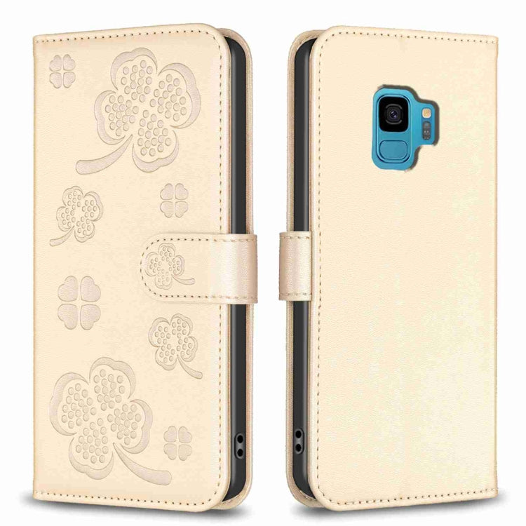 Four-leaf Embossed Leather Phone Case, For Samsung Galaxy A50, For Samsung Galaxy S10+, For Samsung Galaxy S10, For Samsung Galaxy S9+, For Samsung Galaxy S9