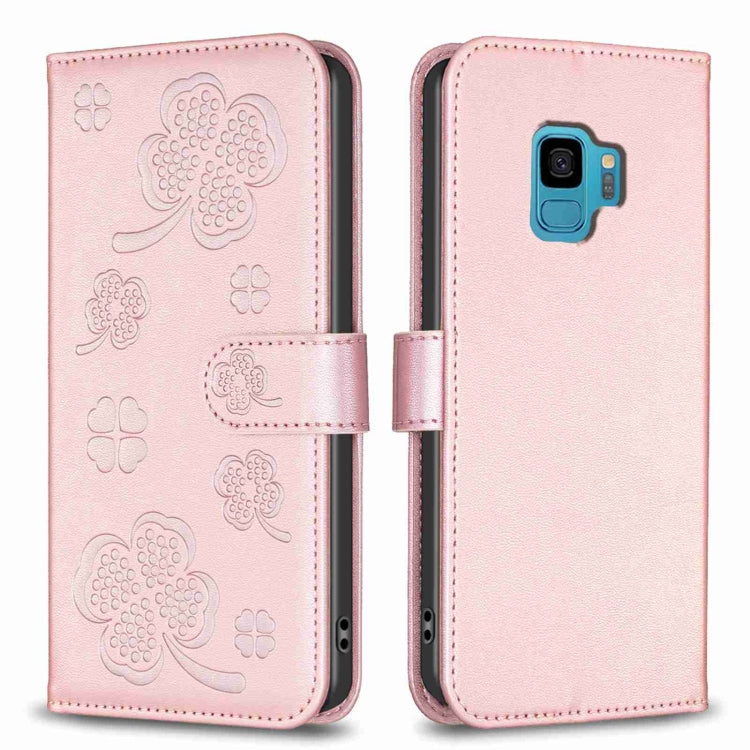 Four-leaf Embossed Leather Phone Case, For Samsung Galaxy A50, For Samsung Galaxy S10+, For Samsung Galaxy S10, For Samsung Galaxy S9+, For Samsung Galaxy S9
