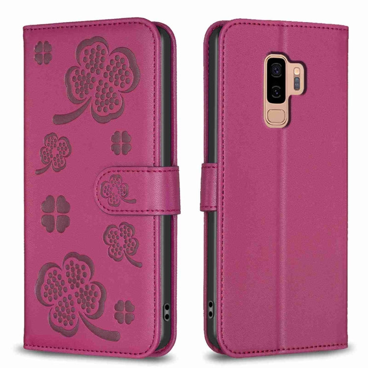 Four-leaf Embossed Leather Phone Case, For Samsung Galaxy A50, For Samsung Galaxy S10+, For Samsung Galaxy S10, For Samsung Galaxy S9+, For Samsung Galaxy S9