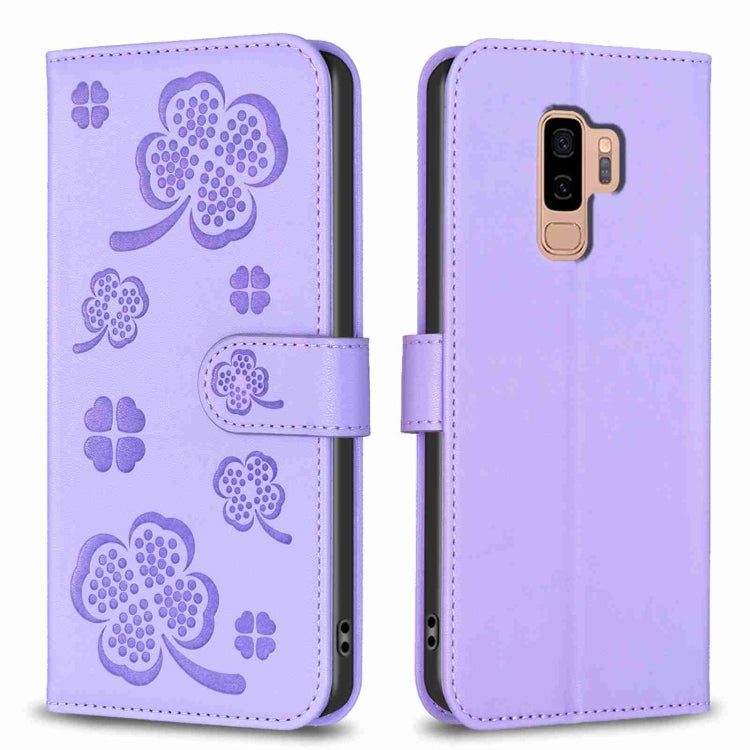 Four-leaf Embossed Leather Phone Case, For Samsung Galaxy A50, For Samsung Galaxy S10+, For Samsung Galaxy S10, For Samsung Galaxy S9+, For Samsung Galaxy S9