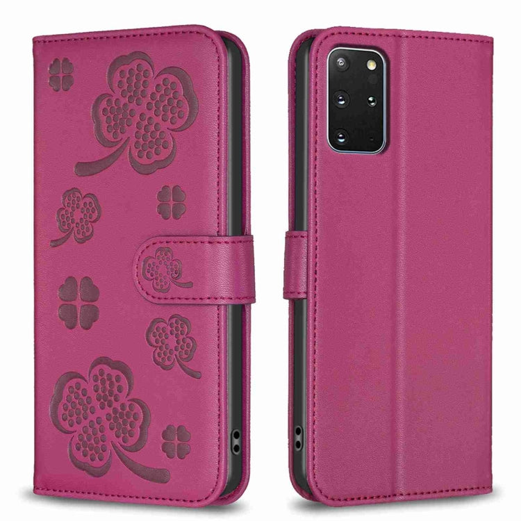Four-leaf Embossed Leather Phone Case, For Samsung Galaxy S20 Ultra, For Samsung Galaxy S20, For Samsung Galaxy S20+, For Samsung Galaxy A71 4G, For Samsung Galaxy A51 4G, For Samsung Galaxy A70, For Samsung Galaxy A40, For Samsung Galaxy A20 / A30