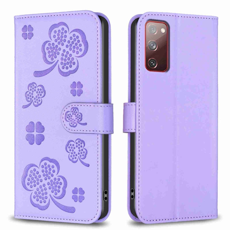 Four-leaf Embossed Leather Phone Case, For Samsung Galaxy A13 / A04 4G, For Samsung Galaxy S20 FE, For Samsung Galaxy A73 5G, For Samsung Galaxy A33, For Samsung Galaxy A03 166mm, For Samsung Galaxy S22 Ultra 5G, For Samsung Galaxy S22+ 5G             ...