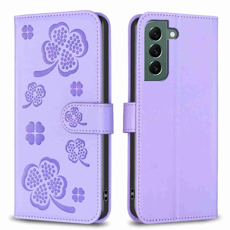 Four-leaf Embossed Leather Phone Case, For Samsung Galaxy A53, For Samsung Galaxy A32 5G, For Samsung Galaxy S21 5G, For Samsung Galaxy S21+ 5G, For Samsung Galaxy S21 Ultra 5G, For Samsung Galaxy A12, For Samsung Galaxy A42 5G, For Samsung Galaxy A31