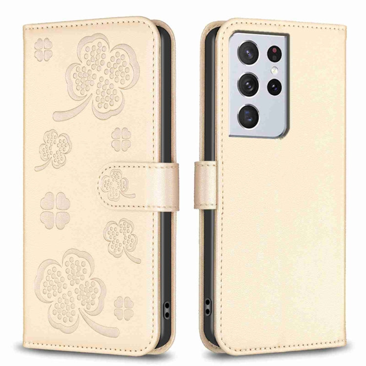 Four-leaf Embossed Leather Phone Case, For Samsung Galaxy A53, For Samsung Galaxy A32 5G, For Samsung Galaxy S21 5G, For Samsung Galaxy S21+ 5G, For Samsung Galaxy S21 Ultra 5G, For Samsung Galaxy A12, For Samsung Galaxy A42 5G, For Samsung Galaxy A31