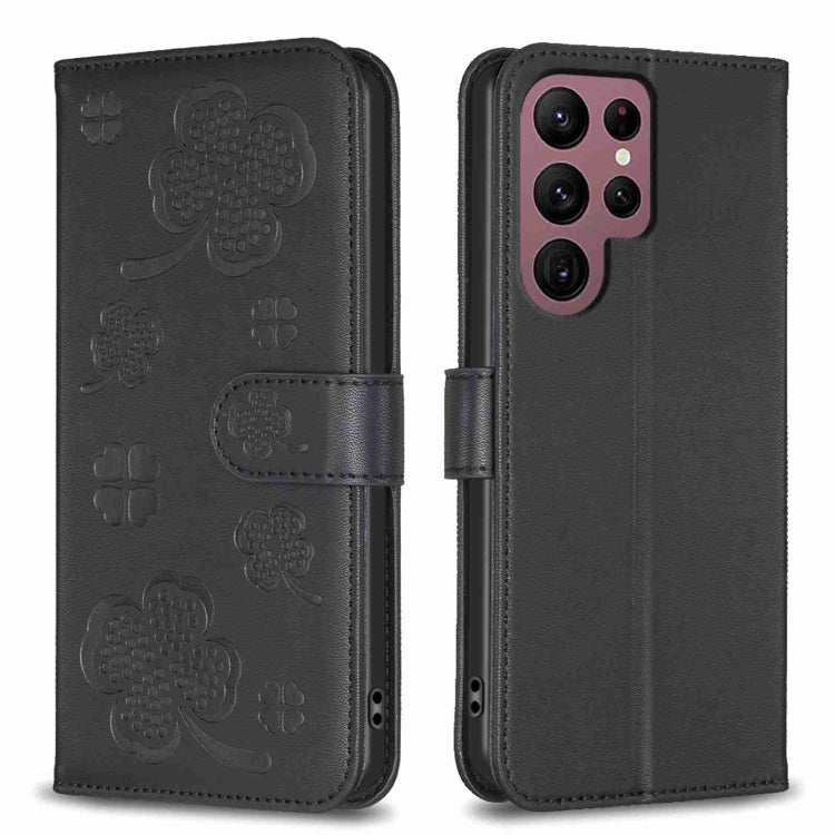 Four-leaf Embossed Leather Phone Case, For Samsung Galaxy A13 / A04 4G, For Samsung Galaxy S20 FE, For Samsung Galaxy A73 5G, For Samsung Galaxy A33, For Samsung Galaxy A03 166mm, For Samsung Galaxy S22 Ultra 5G, For Samsung Galaxy S22+ 5G             ...