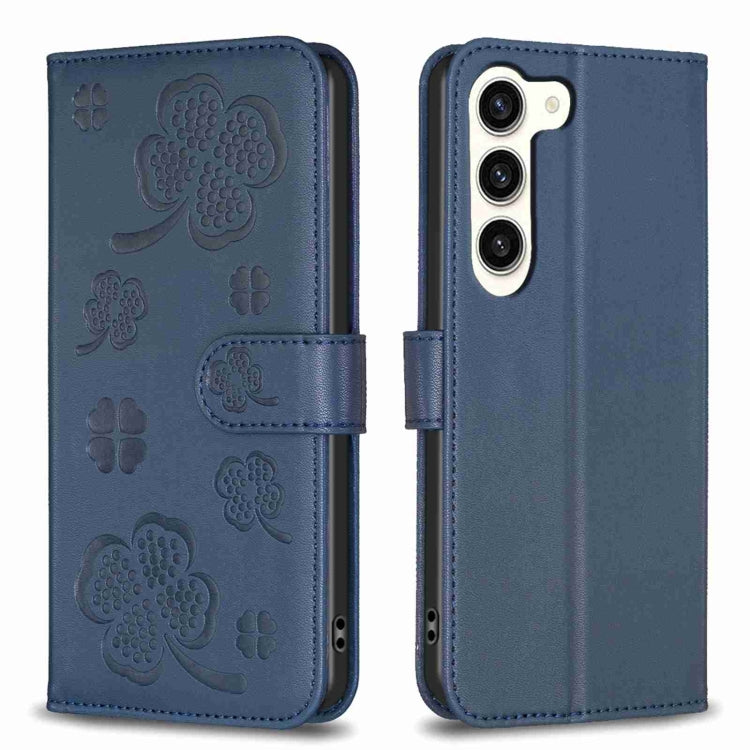 Four-leaf Embossed Leather Phone Case, For Samsung Galaxy A25 5G, For Samsung Galaxy S23 FE 5G, For Samsung Galaxy A24 4G, For Samsung Galaxy A14, For Samsung Galaxy A34 5G, For Samsung Galaxy A54 5G, For Samsung Galaxy S23 Ultra 5G                    ...