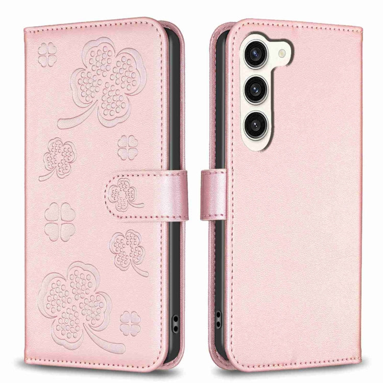 Four-leaf Embossed Leather Phone Case, For Samsung Galaxy A25 5G, For Samsung Galaxy S23 FE 5G, For Samsung Galaxy A24 4G, For Samsung Galaxy A14, For Samsung Galaxy A34 5G, For Samsung Galaxy A54 5G, For Samsung Galaxy S23 Ultra 5G                    ...