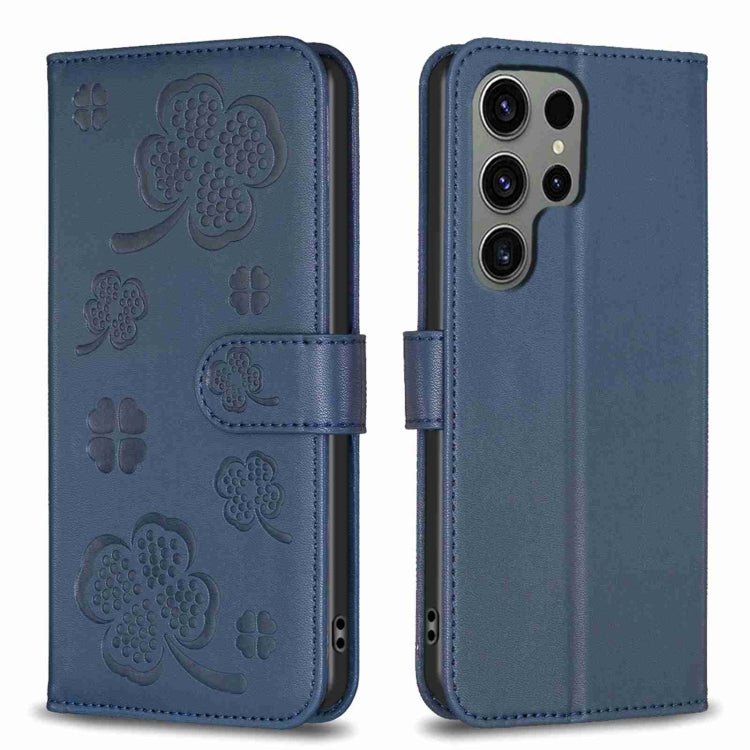 Four-leaf Embossed Leather Phone Case, For Samsung Galaxy A25 5G, For Samsung Galaxy S23 FE 5G, For Samsung Galaxy A24 4G, For Samsung Galaxy A14, For Samsung Galaxy A34 5G, For Samsung Galaxy A54 5G, For Samsung Galaxy S23 Ultra 5G                    ...