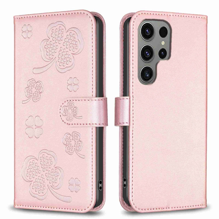 Four-leaf Embossed Leather Phone Case, For Samsung Galaxy A25 5G, For Samsung Galaxy S23 FE 5G, For Samsung Galaxy A24 4G, For Samsung Galaxy A14, For Samsung Galaxy A34 5G, For Samsung Galaxy A54 5G, For Samsung Galaxy S23 Ultra 5G                    ...