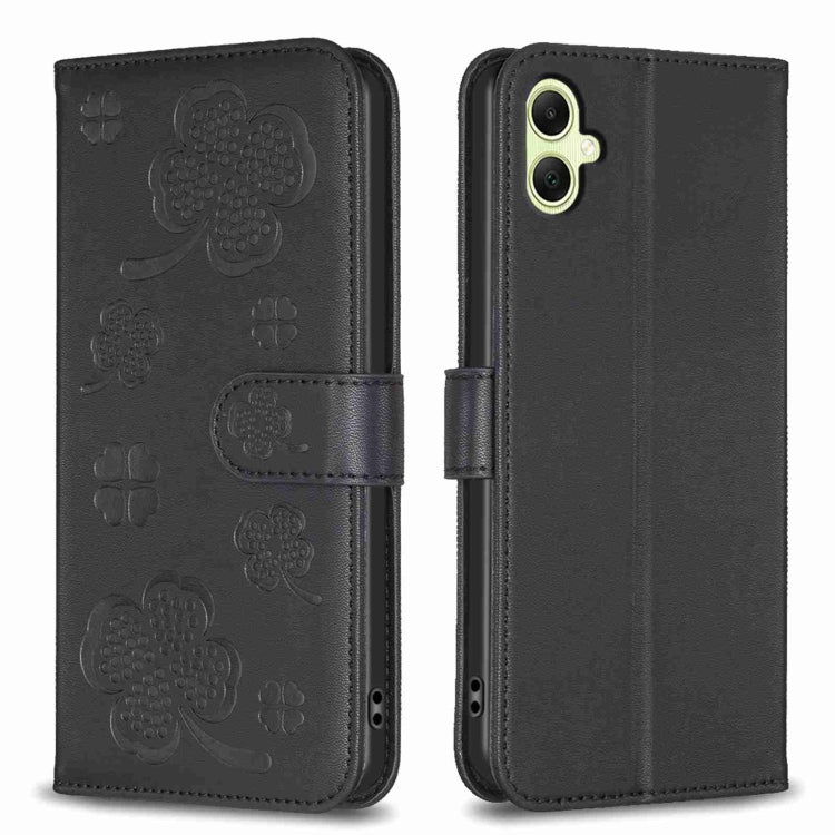 Four-leaf Embossed Leather Phone Case, For Samsung Galaxy A35, For Samsung Galaxy A55, For Samsung Galaxy S24 Ultra 5G, For Samsung Galaxy S24+ 5G, For Samsung Galaxy S24 5G, For Samsung Galaxy A15, For Samsung Galaxy A05, For Samsung Galaxy A05s