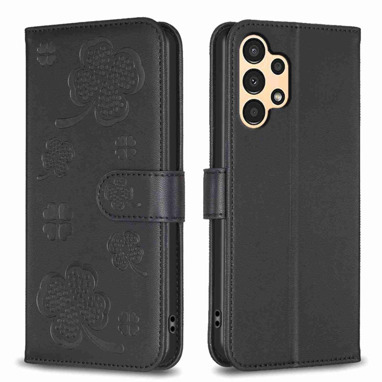 Four-leaf Embossed Leather Phone Case, For Samsung Galaxy A13 / A04 4G, For Samsung Galaxy S20 FE, For Samsung Galaxy A73 5G, For Samsung Galaxy A33, For Samsung Galaxy A03 166mm, For Samsung Galaxy S22 Ultra 5G, For Samsung Galaxy S22+ 5G             ...