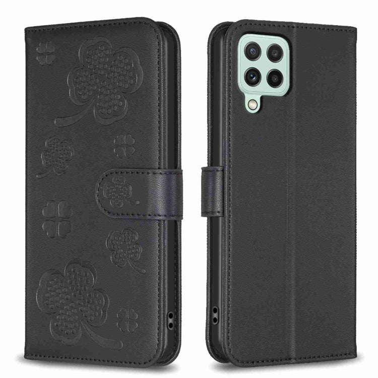 Four-leaf Embossed Leather Phone Case, For Samsung Galaxy A03s / A02s, For Samsung Galaxy A41, For Samsung Galaxy A22 4G, For Samsung Galaxy A22 5G, For Samsung Galaxy S21 FE 5G, For Samsung Galaxy A32 4G, For Samsung Galaxy A72, For Samsung Galaxy A52