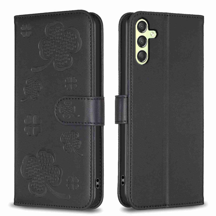 Four-leaf Embossed Leather Phone Case, For Samsung Galaxy A25 5G, For Samsung Galaxy S23 FE 5G, For Samsung Galaxy A24 4G, For Samsung Galaxy A14, For Samsung Galaxy A34 5G, For Samsung Galaxy A54 5G, For Samsung Galaxy S23 Ultra 5G                    ...