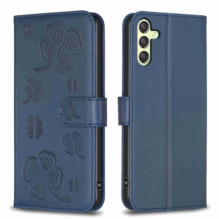 Four-leaf Embossed Leather Phone Case, For Samsung Galaxy A25 5G, For Samsung Galaxy S23 FE 5G, For Samsung Galaxy A24 4G, For Samsung Galaxy A14, For Samsung Galaxy A34 5G, For Samsung Galaxy A54 5G, For Samsung Galaxy S23 Ultra 5G                    ...