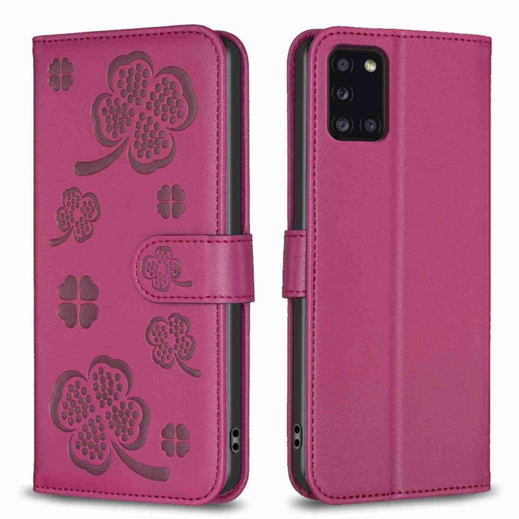 Four-leaf Embossed Leather Phone Case, For Samsung Galaxy A53, For Samsung Galaxy A32 5G, For Samsung Galaxy S21 5G, For Samsung Galaxy S21+ 5G, For Samsung Galaxy S21 Ultra 5G, For Samsung Galaxy A12, For Samsung Galaxy A42 5G, For Samsung Galaxy A31