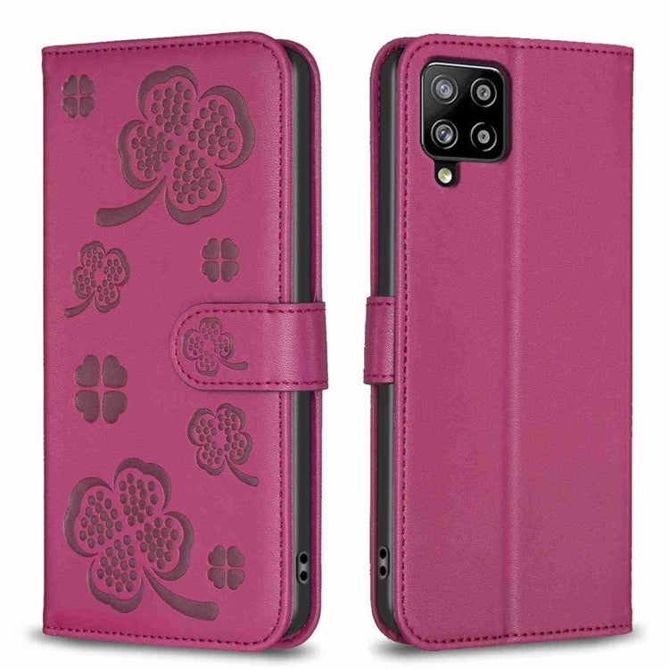 Four-leaf Embossed Leather Phone Case, For Samsung Galaxy A53, For Samsung Galaxy A32 5G, For Samsung Galaxy S21 5G, For Samsung Galaxy S21+ 5G, For Samsung Galaxy S21 Ultra 5G, For Samsung Galaxy A12, For Samsung Galaxy A42 5G, For Samsung Galaxy A31