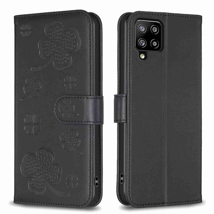 Four-leaf Embossed Leather Phone Case, For Samsung Galaxy A53, For Samsung Galaxy A32 5G, For Samsung Galaxy S21 5G, For Samsung Galaxy S21+ 5G, For Samsung Galaxy S21 Ultra 5G, For Samsung Galaxy A12, For Samsung Galaxy A42 5G, For Samsung Galaxy A31