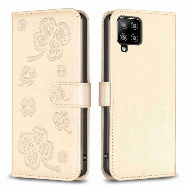 Four-leaf Embossed Leather Phone Case, For Samsung Galaxy A53, For Samsung Galaxy A32 5G, For Samsung Galaxy S21 5G, For Samsung Galaxy S21+ 5G, For Samsung Galaxy S21 Ultra 5G, For Samsung Galaxy A12, For Samsung Galaxy A42 5G, For Samsung Galaxy A31