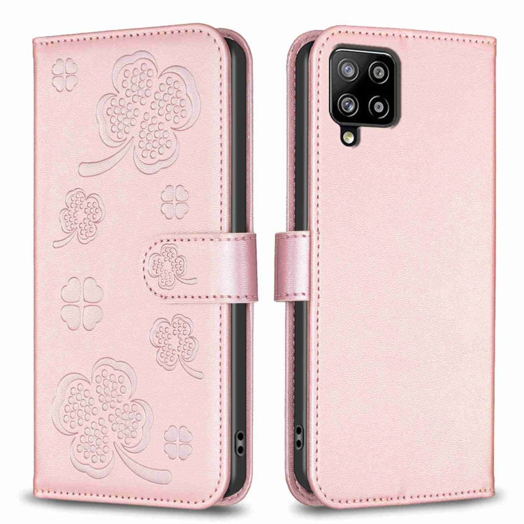Four-leaf Embossed Leather Phone Case, For Samsung Galaxy A53, For Samsung Galaxy A32 5G, For Samsung Galaxy S21 5G, For Samsung Galaxy S21+ 5G, For Samsung Galaxy S21 Ultra 5G, For Samsung Galaxy A12, For Samsung Galaxy A42 5G, For Samsung Galaxy A31