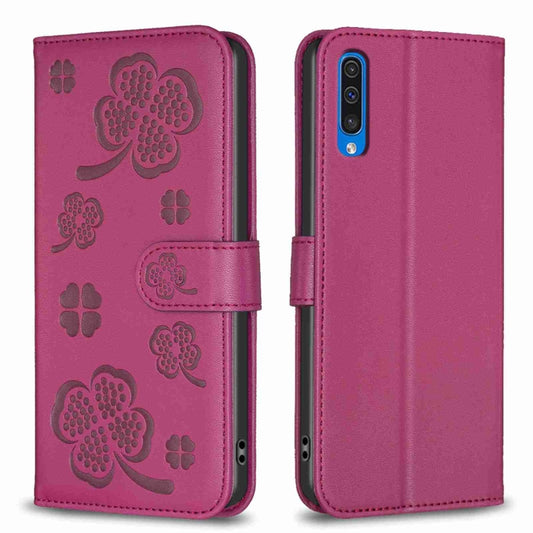 Four-leaf Embossed Leather Phone Case, For Samsung Galaxy A50, For Samsung Galaxy S10+, For Samsung Galaxy S10, For Samsung Galaxy S9+, For Samsung Galaxy S9
