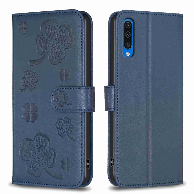 Four-leaf Embossed Leather Phone Case, For Samsung Galaxy A50, For Samsung Galaxy S10+, For Samsung Galaxy S10, For Samsung Galaxy S9+, For Samsung Galaxy S9