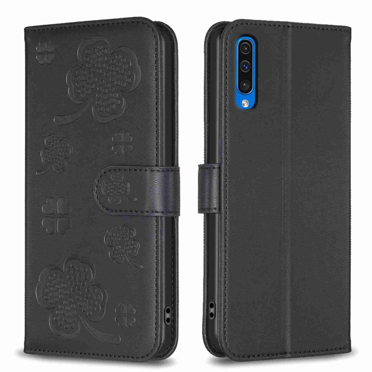 Four-leaf Embossed Leather Phone Case, For Samsung Galaxy A50, For Samsung Galaxy S10+, For Samsung Galaxy S10, For Samsung Galaxy S9+, For Samsung Galaxy S9