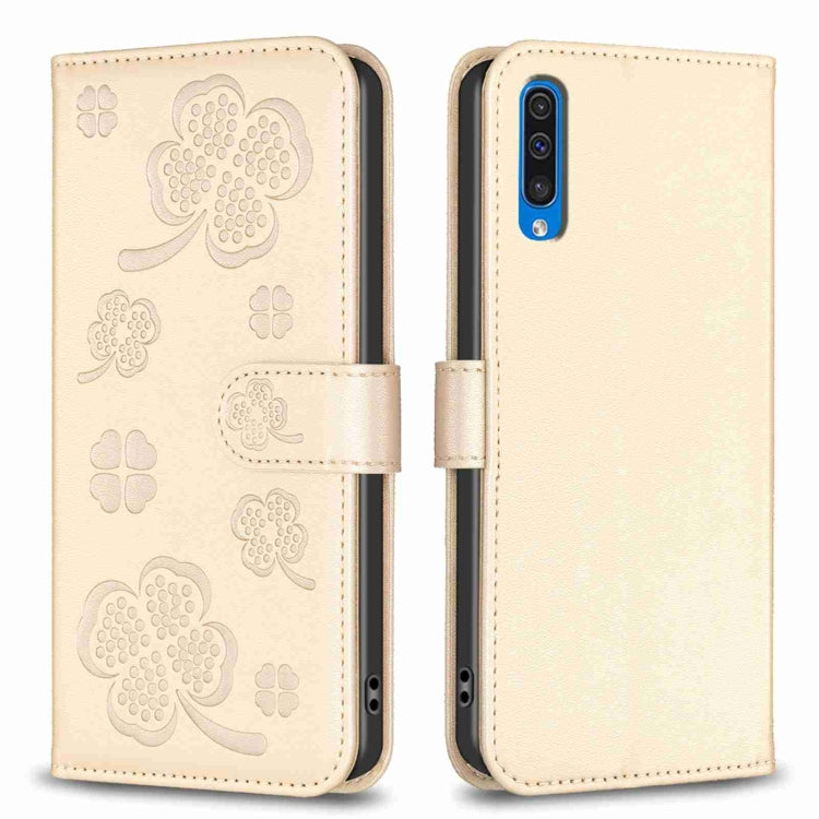 Four-leaf Embossed Leather Phone Case, For Samsung Galaxy A50, For Samsung Galaxy S10+, For Samsung Galaxy S10, For Samsung Galaxy S9+, For Samsung Galaxy S9