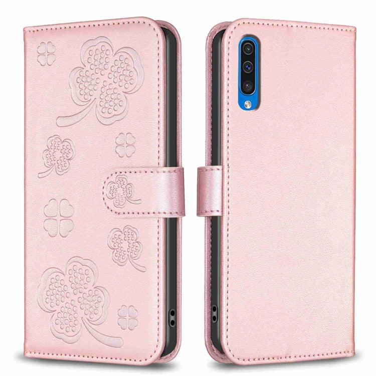 Four-leaf Embossed Leather Phone Case, For Samsung Galaxy A50, For Samsung Galaxy S10+, For Samsung Galaxy S10, For Samsung Galaxy S9+, For Samsung Galaxy S9