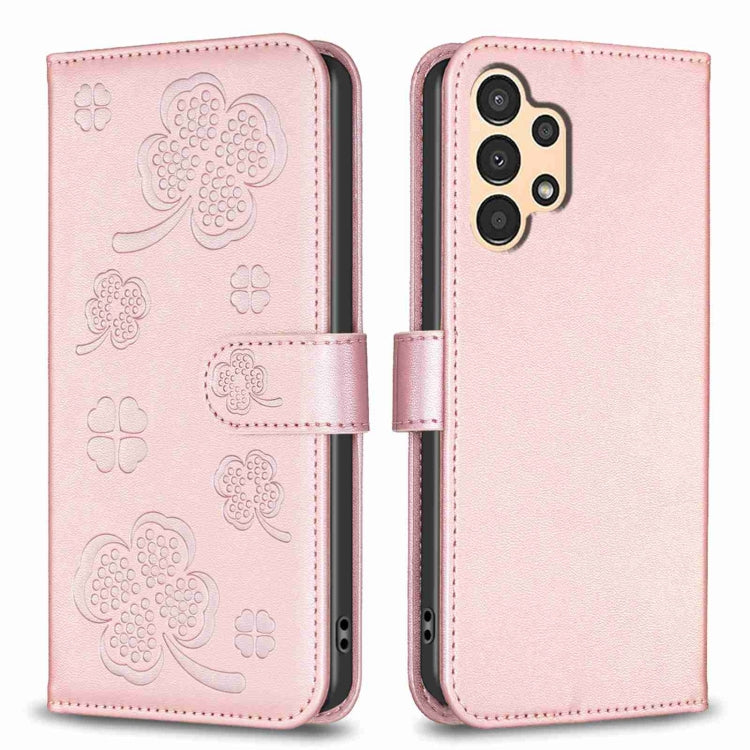 Four-leaf Embossed Leather Phone Case, For Samsung Galaxy A53, For Samsung Galaxy A32 5G, For Samsung Galaxy S21 5G, For Samsung Galaxy S21+ 5G, For Samsung Galaxy S21 Ultra 5G, For Samsung Galaxy A12, For Samsung Galaxy A42 5G, For Samsung Galaxy A31